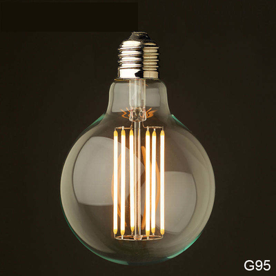 110 lm/w E26 E27 9W G125 G95 LED-Glühlampe mit dimmbare Funktion und Bernsteinglas