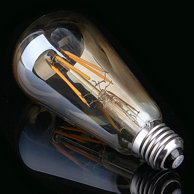 Wechselstromversorgung Vintage Amber Glass ST19 LED Glühbirne Dimmbar 40W Ersatz warme Kerze mittlere Basis
